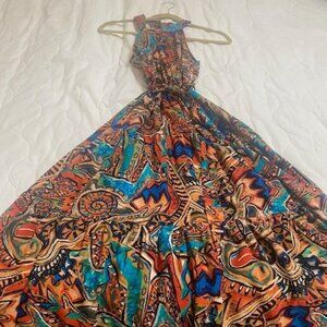 Bohemian Style Halter, Belted Dress